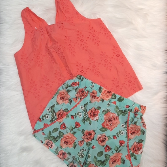 Girls 2pc Matching Set - Eyelet/Floral Print - Size: 8-12 - Picture 8 of 12